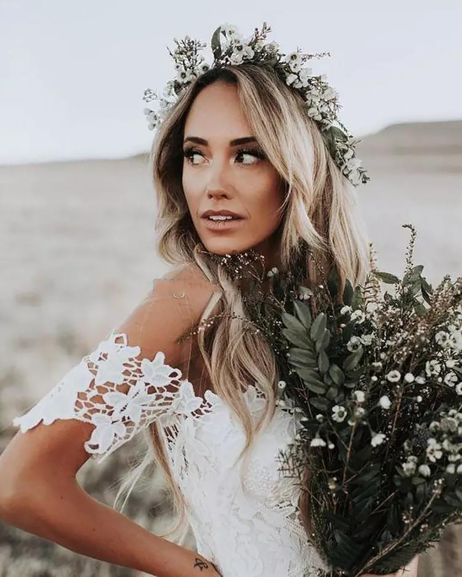 2023 Elegant White Lace Wedding Dresses New Country Style Off The Shoulder Short Sleeves Beach Bridal Dresses Vestidos De Soiree Custom Made