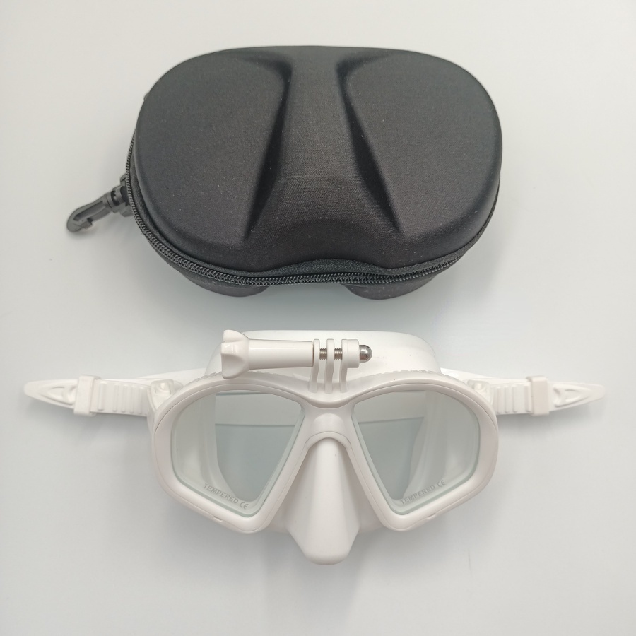 Diving Masks Wet Mount Low Volume Diving Mask Tempered Glass Freedive Mask J-type Diving Mask Snorkel Set with Camera Mount Black 230526