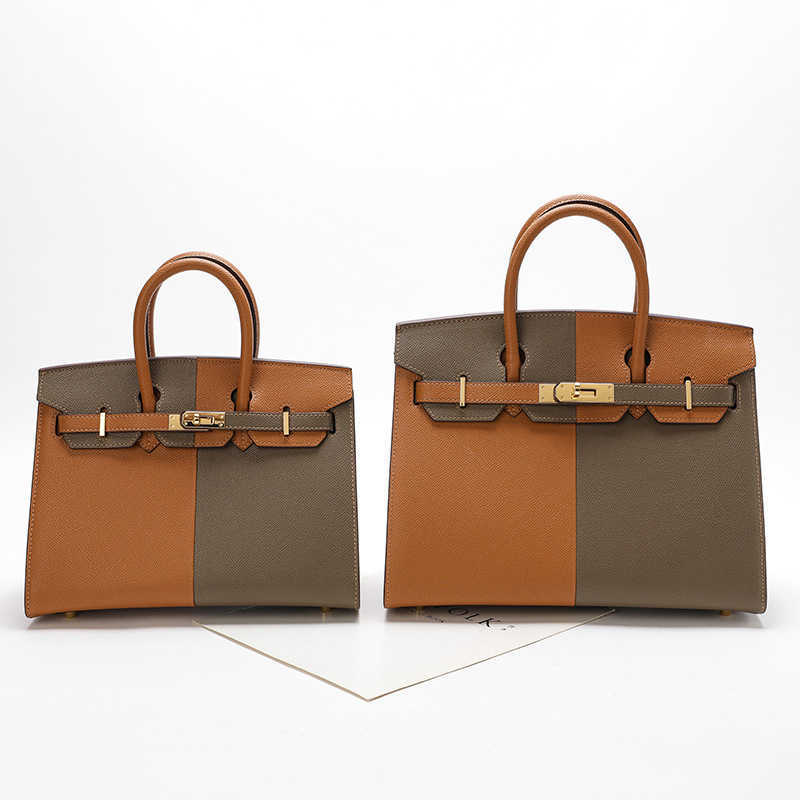 H erme Tote Birkin Genuine Bag new handbag outer seam bag leather palm grain women's large capacity versatile one shoulder messenger bag with logo, Golden brown-30cm
H erme Tote Birkin Genuine Bag new handbag outer seam bag leather palm grain women's large capacity versatile one shoulder messenger bag with logo, Golden brown-30cm