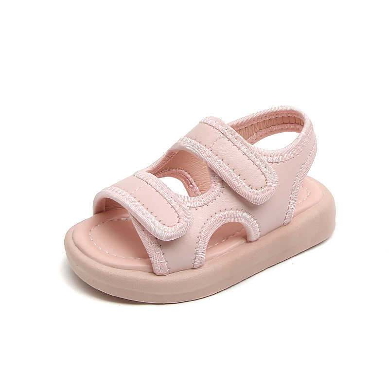 Sandals Summer Boy Sandals Children's Soft Soled Leather Comfortable Girls Flats Solid Color Beach Shoes 21-30 R230529
