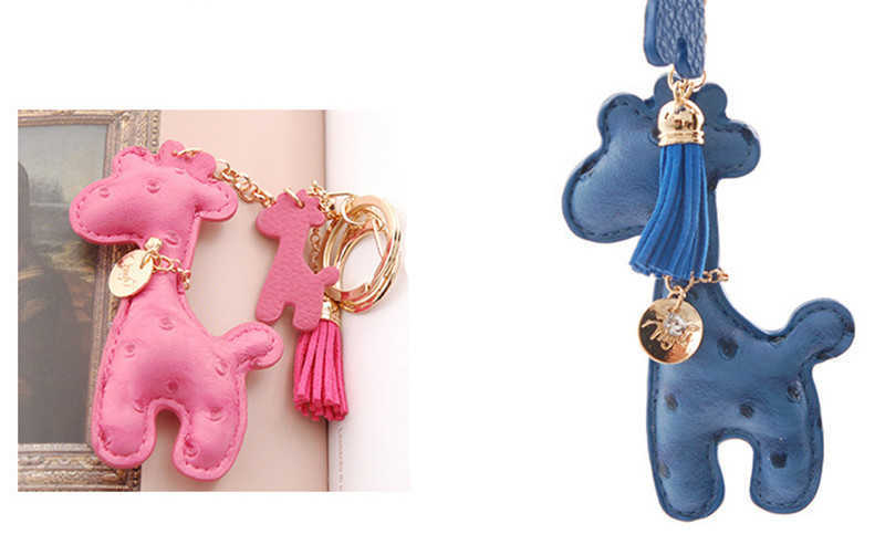 Key Rings Fancy Fantasy Giraffe Tassel Keychain Trinket Keyholder New Innovation Project Bag Pendant Chaveiro Llaveros G230526
