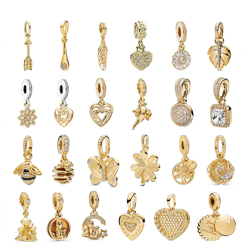 designer charm for bracelet-silver charm,Golden Love Style Castle Queen Bee Pendant DIY Accessories