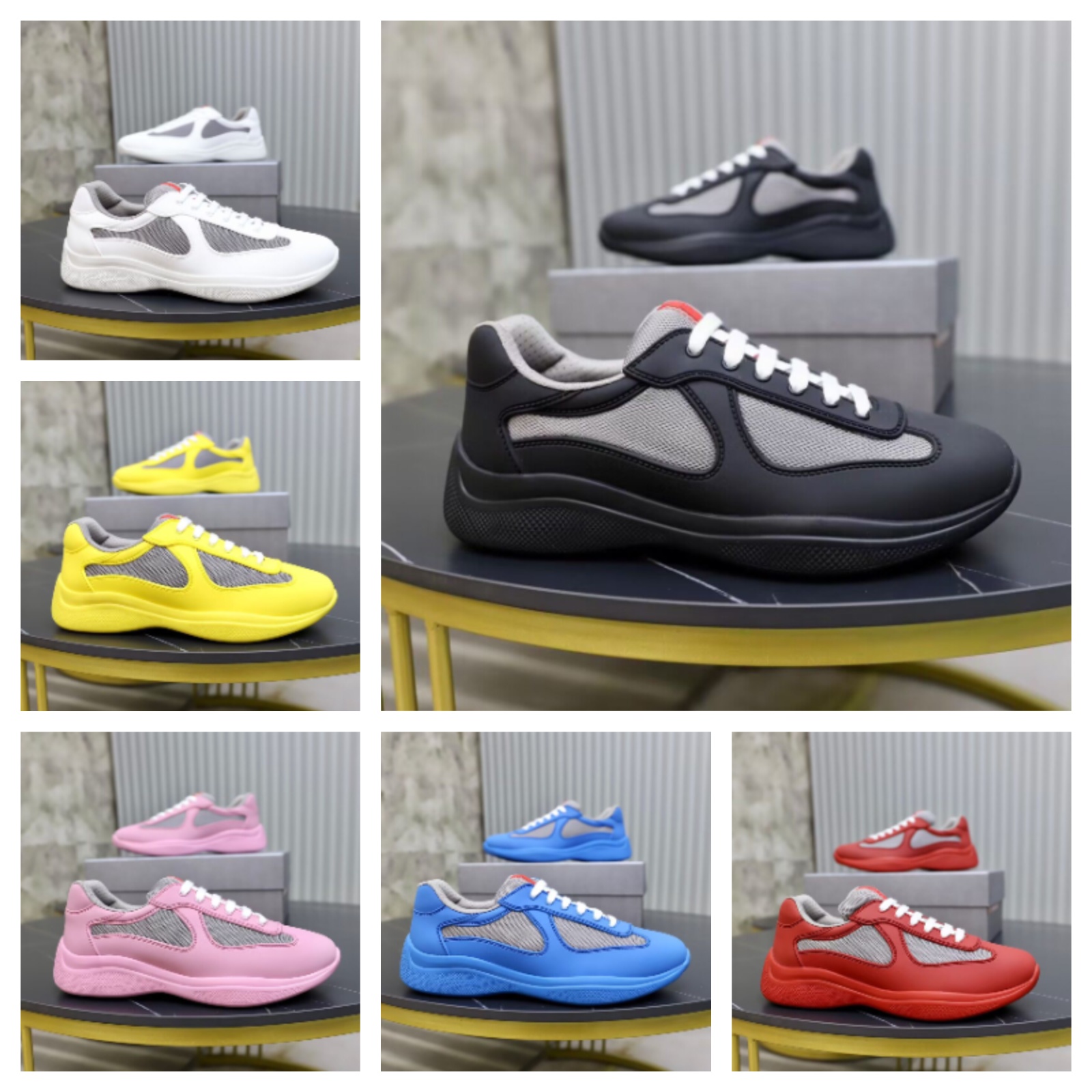 Men Low Top America's Cup Sneakers Shoes Bottom Breathable Mesh Rubber Bike Fabric Man b30 Trainers Excellent Casual Walking Hiking Shoe dhgate Black Red With box
Men Low Top America's Cup Sneakers Shoes Bottom Breathable Mesh Rubber Bike Fabric Man b30 Trainers Excellent Casual Walking Hiking Shoe dhgate Black Red With box