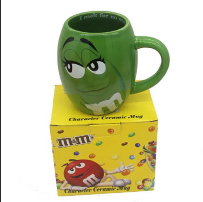 New 600mL m&m Beans Coffee Mugs Tea Cups and Mugs Cartoon Cute Expression Mark Large Capacity Drinkware Christmas Gifts