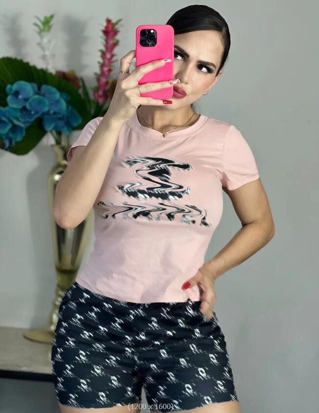 Women's Tracksuits 2023 Summer New Casual Letter Printing Women's Two Piece Shorts Short Sleeve Pants Women's Set