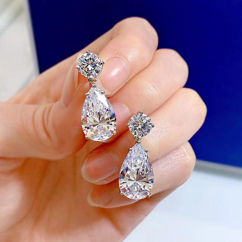Water Drop Moissanite Diamond Jewelry set 925 Sterling Silver Party Wedding Earrings Necklace For Women Bridal Promise Jewelry