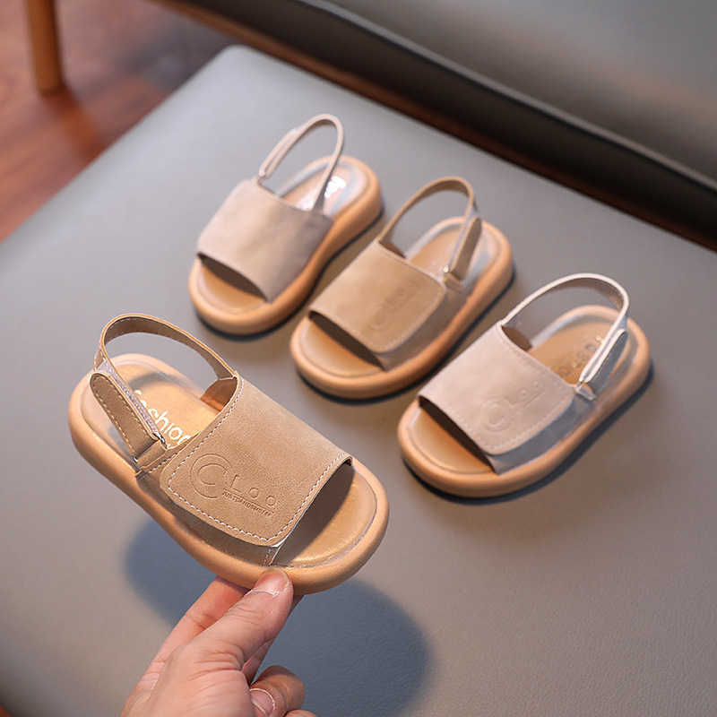 Sandals CAPSELLA KIDS Sandals for Boys Fashion Summer Shoes 1-3-6 Years Girls Open Toe Matte Leather Shoes Sandals Children Slippers R230529