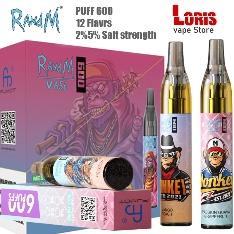 Authentic RandM Vase 600 E cigarette Device integrated 350mAh Battery 2ml Prefilled Pods Vaporizer kit mesh coil kit PUFF 600
Authentic RandM Vase 600 E cigarette Device integrated 350mAh Battery 2ml Prefilled Pods Vaporizer kit mesh coil kit PUFF 600