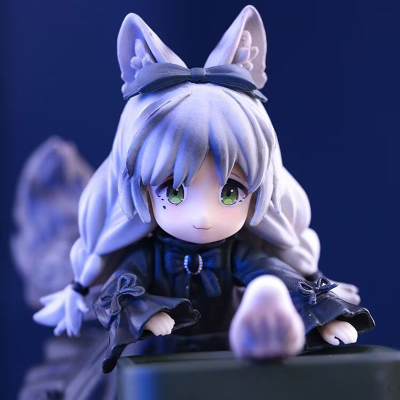 Funny Toys RIBOSE STAR Kageboshi Tabby PVC Action Figure Anime Cat Tea Party Cat Teapot Cat Figure Model Toys Doll Gift