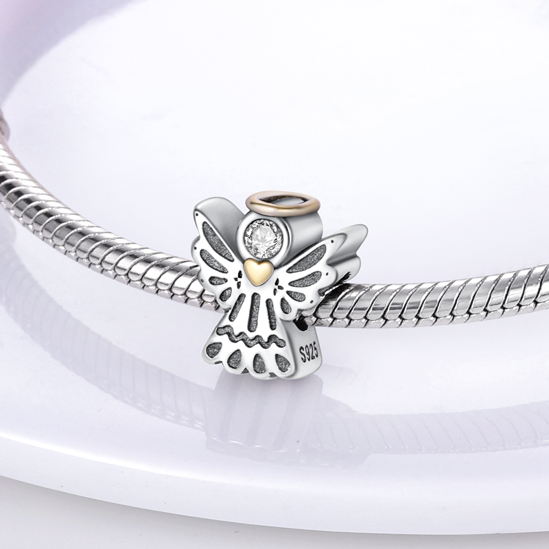 New Angel 925 Sterling Silver Charm Pendant For S925 Snake Charms DIY Bracelet Eros Wing Feather Beads Gifts Women Jewelry Free Shipping