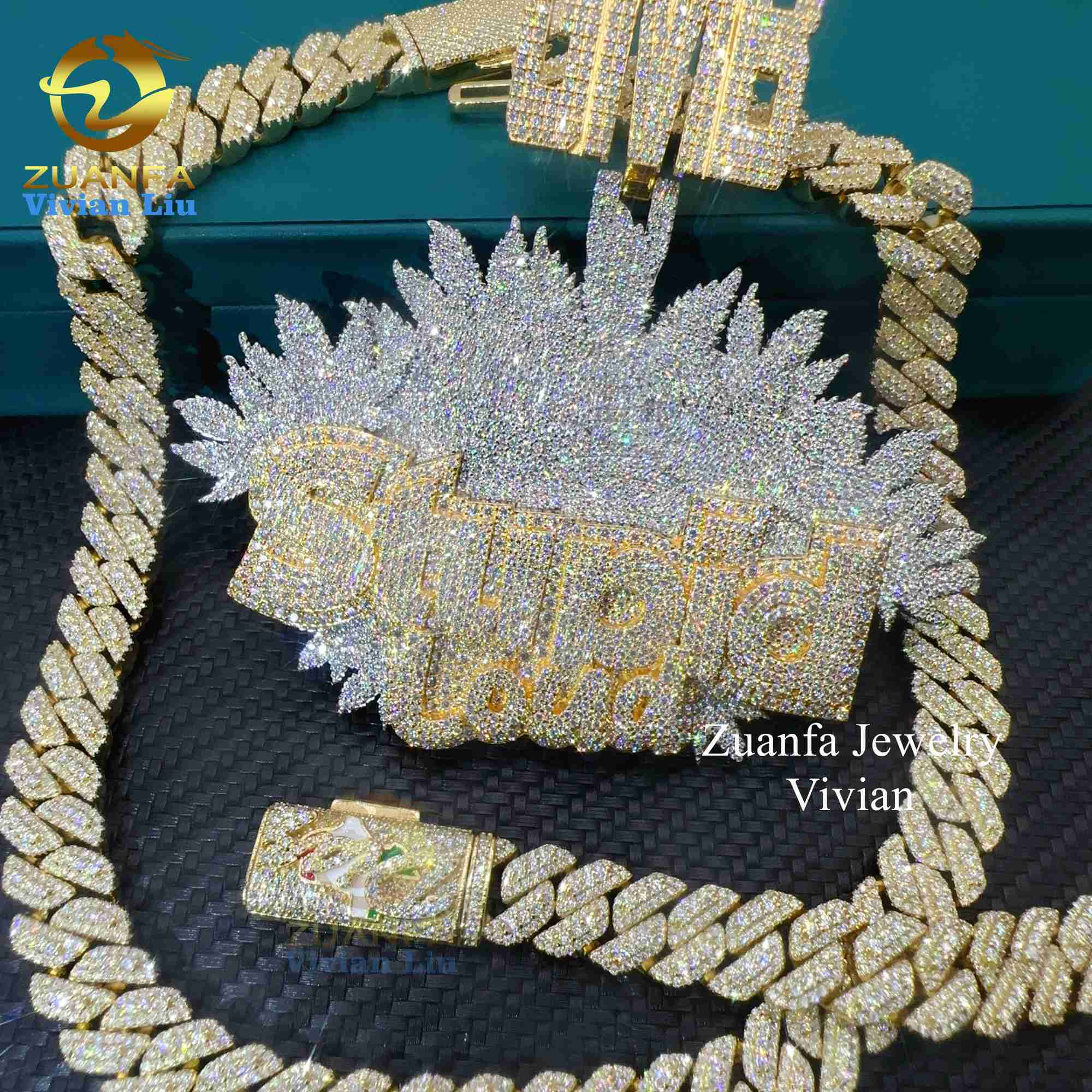 Iced Out 925 Sterling Silver Hip Hop Pendants for Jewelry Making Vvs Moissanite Diamond Pendant