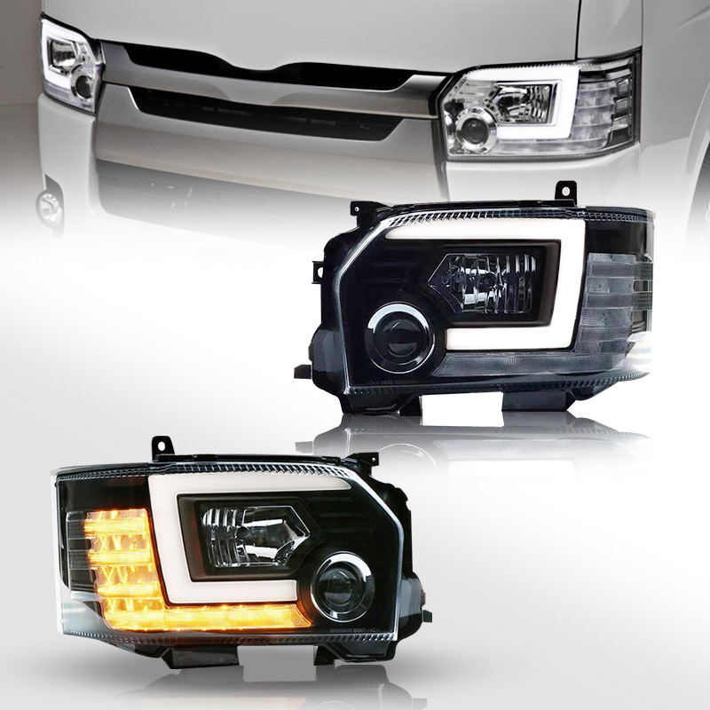 Car Tuning Front Headlights For Toyota Hiace 2005-20 18 Headlight LED Running Lights Bi-Xenon Beam Fog Lights