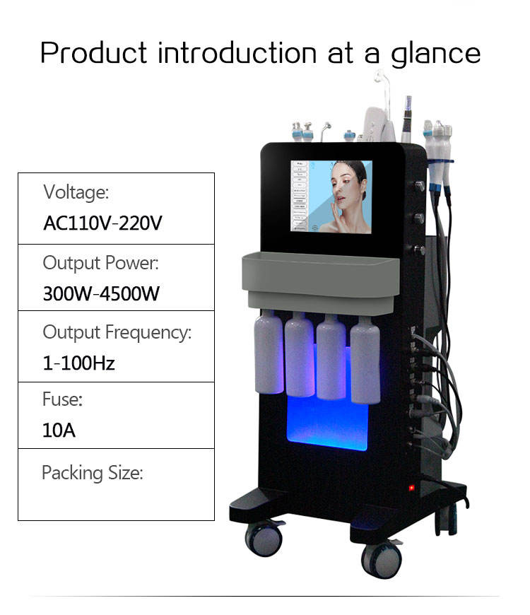14IN1 Hydro Microdermabrasion Skin Lifting Device Multifunction High Frequency Facial Spa Ultrasound BIO Water Dermabrasion Moisturizer Machine