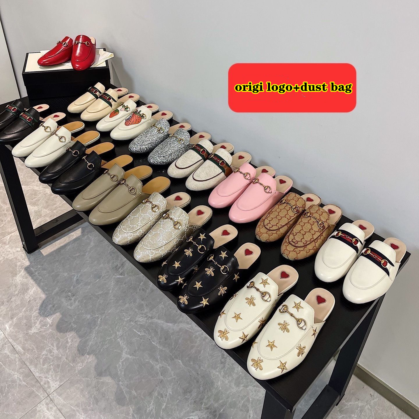 Classic Women Flat Slippers Casual Shoes Cowhide Leather Metal Buckle Lady Mules Princetown Men Printed Trample Lazy Slides Loafers Large Size 34-44, White
Classic Women Flat Slippers Casual Shoes Cowhide Leather Metal Buckle Lady Mules Princetown Men Printed Trample Lazy Slides Loafers Large Size 34-44, White