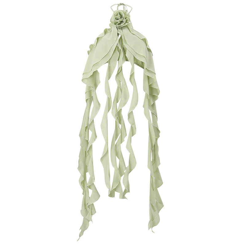 Women's T Shirts Design Sense Flower Suspender Hanging Neck Small Vest Female 2023 Summer New Sweet Spicy Wind Short Style Sleeveless Top