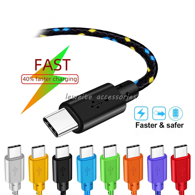 USB Type C Cable Nylon Braided 3.3FT 6.6FT 10FT Data Sync Fast Charging Micro USB Cable For Samsung Xiaomi Huawei iPhone Type-c, Mixed color
USB Type C Cable Nylon Braided 3.3FT 6.6FT 10FT Data Sync Fast Charging Micro USB Cable For Samsung Xiaomi Huawei iPhone Type-c, Mixed color