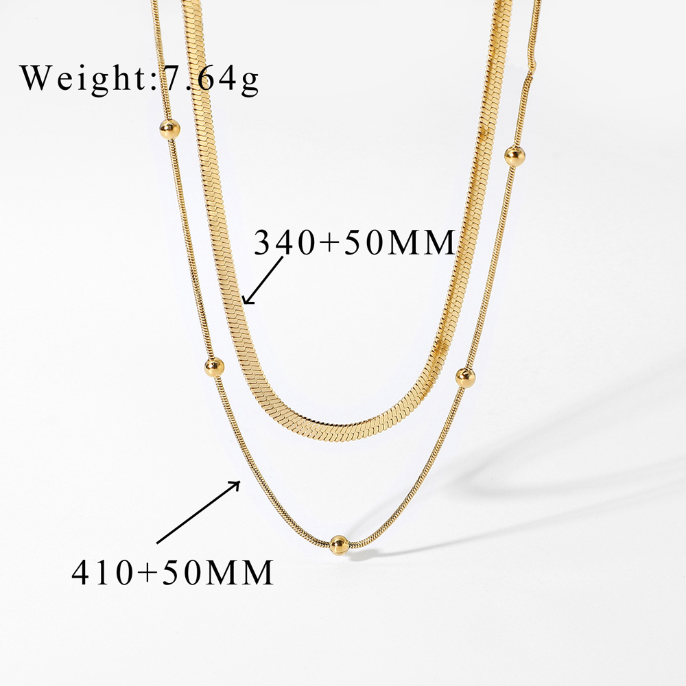 Elegant 18K Real Gold Plated Choker Necklace Double Layer Snake Chain Necklaces For Women Wedding Jewelry Gift Luxury Accessory Wholesale