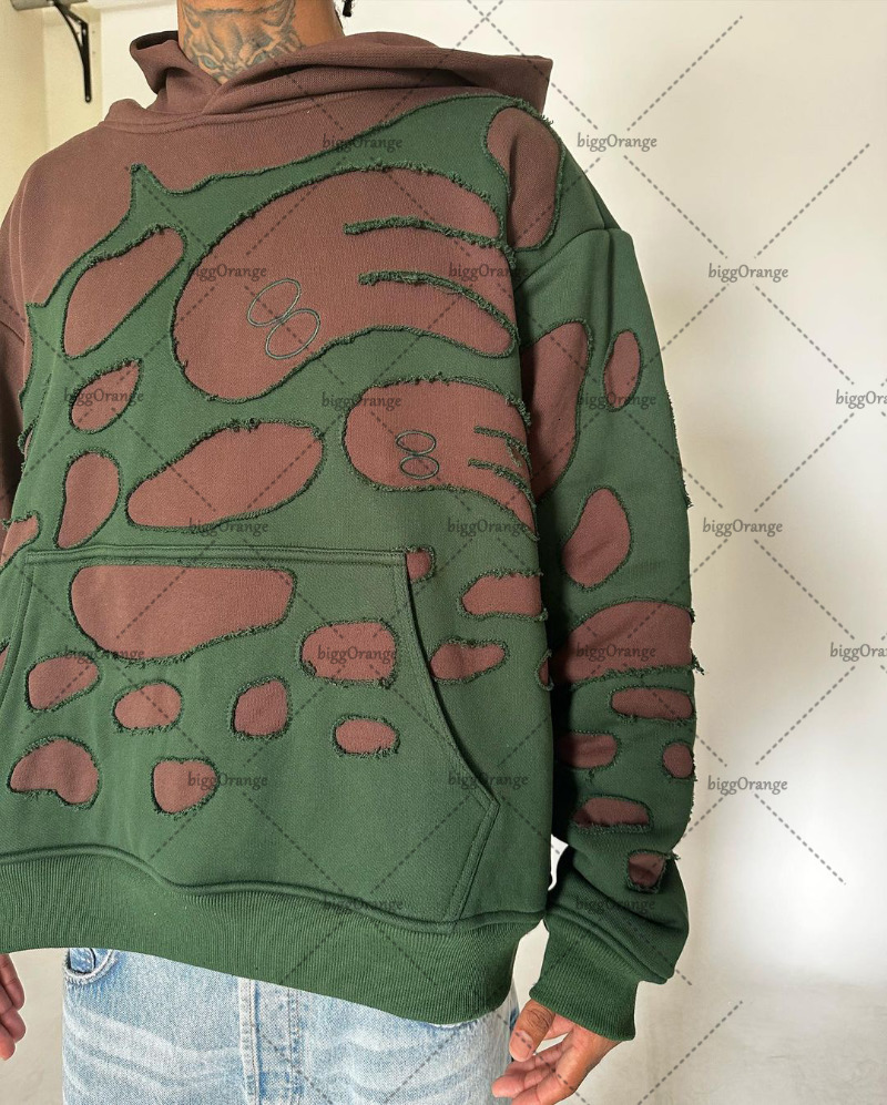 Mens Tracksuits American Street Trend Clothing Ghost Patchwork Oversized HOODIE Men Y2K Gothic Rock Loose Retro Couple Pullover Sweatshirt 231007