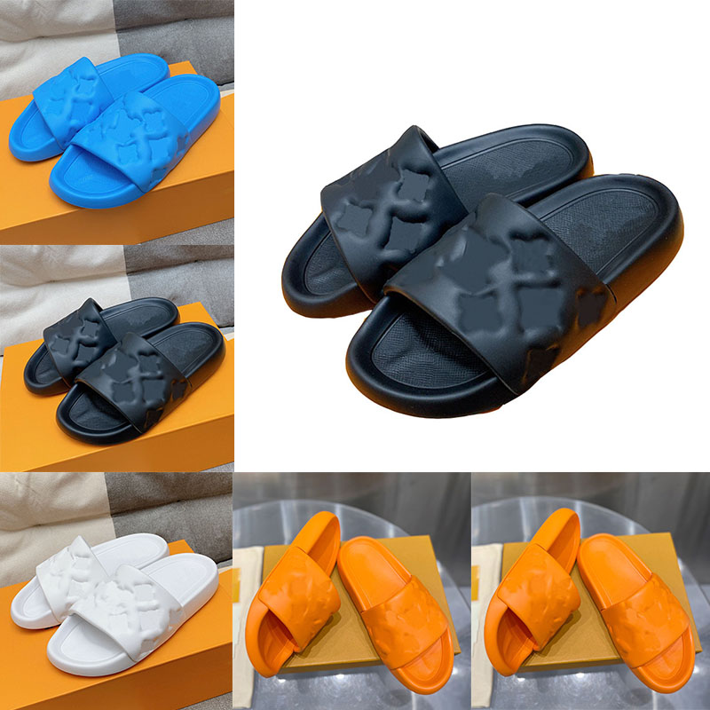 Mule Slipper Mens cloud slides flower overlays Slide Sandal Beach Summer Slippers lightweight Rubber Flat Sole Womens Bathroom Home Shoes Slippers Size 35-46