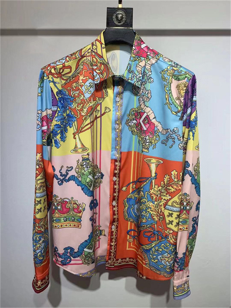 designer cloud blue Hawaiian Style Mens Short Sleeve Print Shirt Plus Size Casual Collar Button Loose Beach M-3XL C171