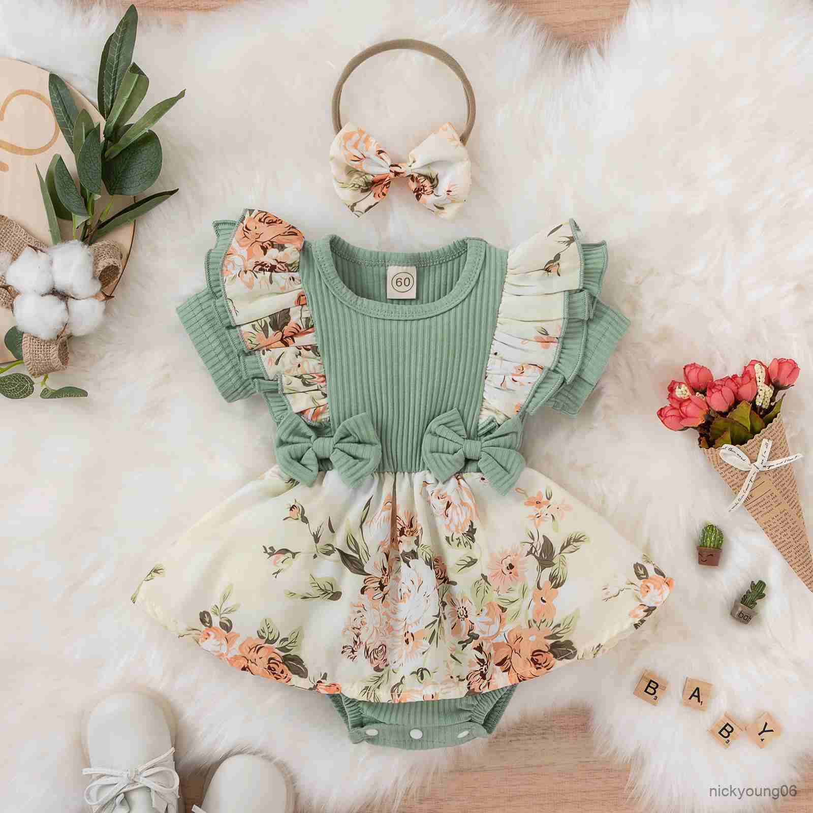 Clothing Sets Summer Newborn Baby Girl Clothes Set Children's Sleeveless Romper Kid Outfits Babysuit Skirt Lounge