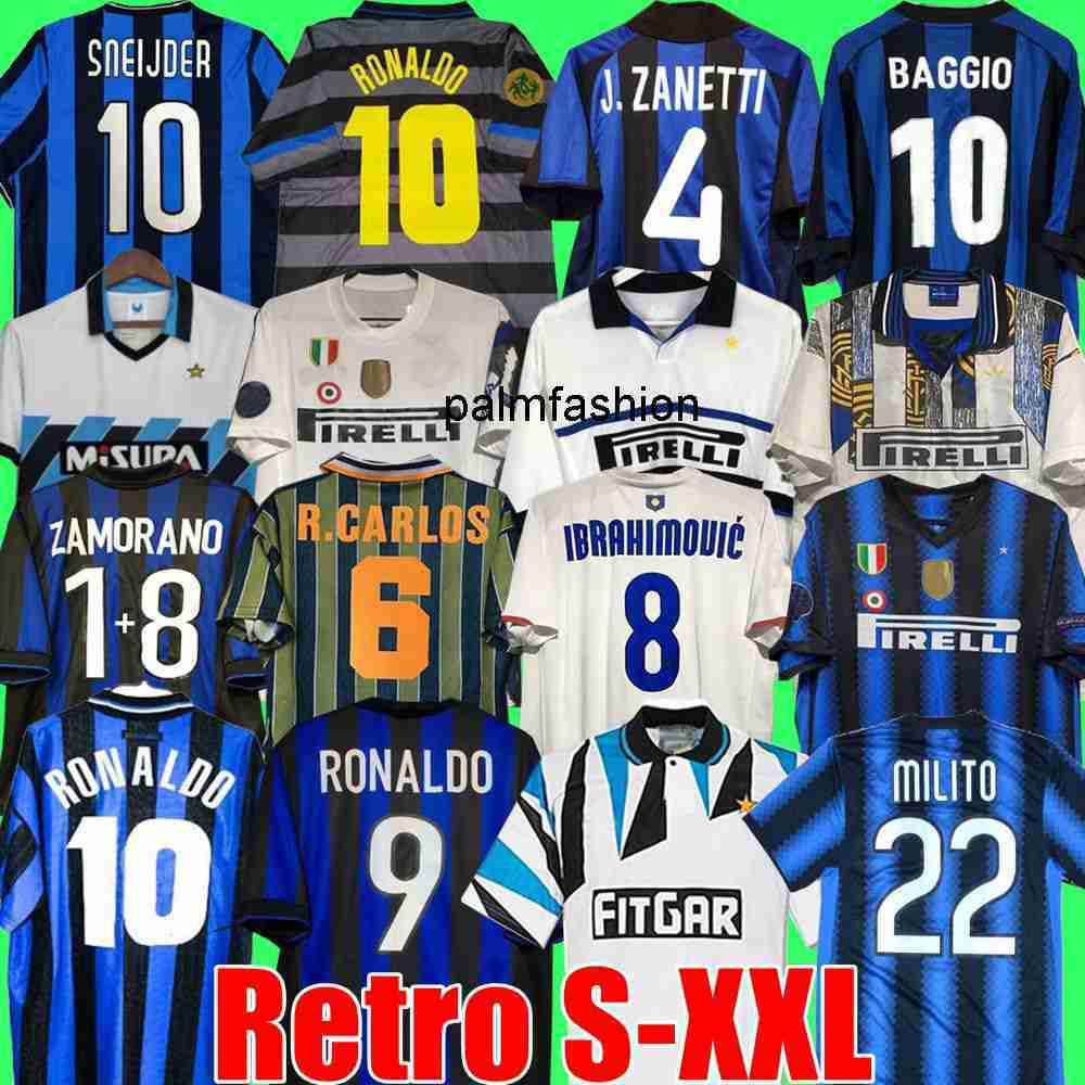 Retro Soccer jersey finals 2009 MILITO SNEIJDER ZANETTI Milan Eto'o Football 97 98 99 95 96 Djorkaeff Baggio ADRIANO 10 11 07 08 09 Zamorano RONALDO InTErS Cambiasso, 98/99 home ucl 7
Retro Soccer jersey finals 2009 MILITO SNEIJDER ZANETTI Milan Eto'o Football 97 98 99 95 96 Djorkaeff Baggio ADRIANO 10 11 07 08 09 Zamorano RONALDO InTErS Cambiasso, 98/99 home ucl 7