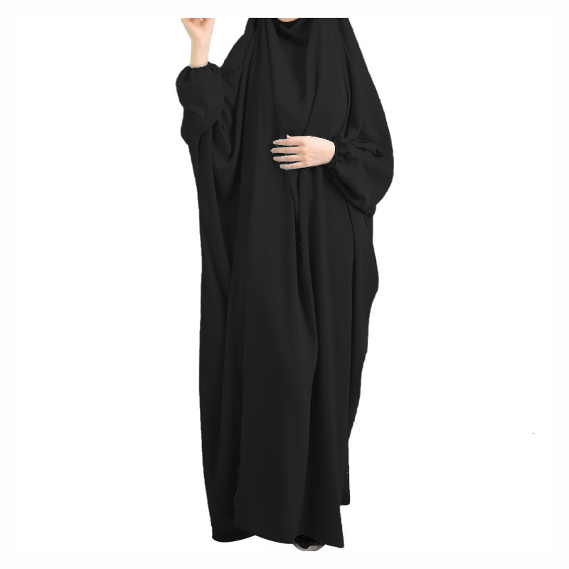 Ethnic Clothing Eid Bat Sleeve Hooded Robe Muslim Women Hijab Prayer Garment Jilbab Abaya Full Face Middle East Dubai Dress Islamic Clothing 230529