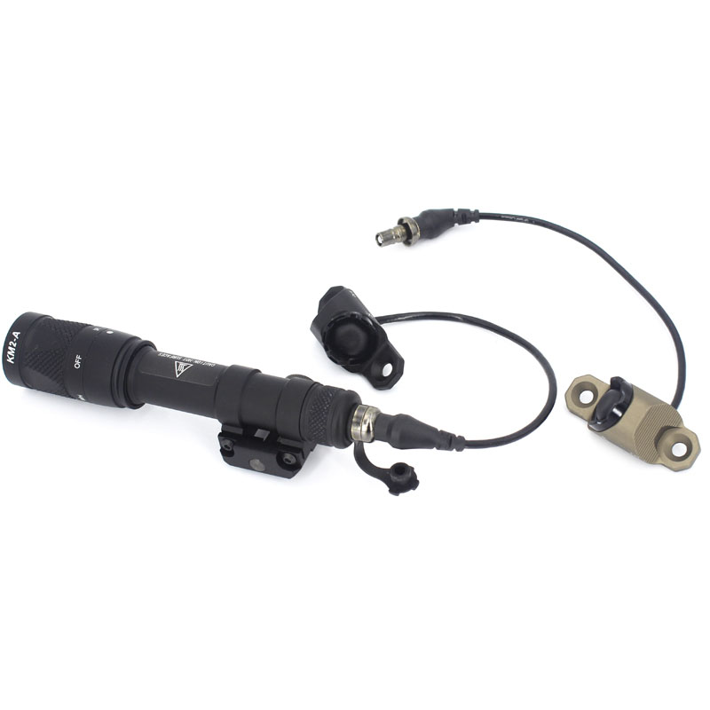 Hot Button 45-degree Remote MLOK Mount For SUREFIRE M300 M600 Flashlight Weapon Switch ,Color:Black and FDE