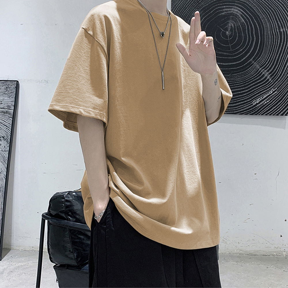 Mens TShirts 100% Cotton Five Half Sleeve Women Summer Tshirt Loose Shortsleeved Casual Basic Shirt O Neck Solid Color Oversize 230529