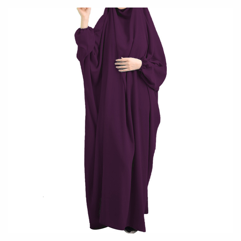 Ethnic Clothing Eid Bat Sleeve Hooded Robe Muslim Women Hijab Prayer Garment Jilbab Abaya Full Face Middle East Dubai Dress Islamic Clothing 230529