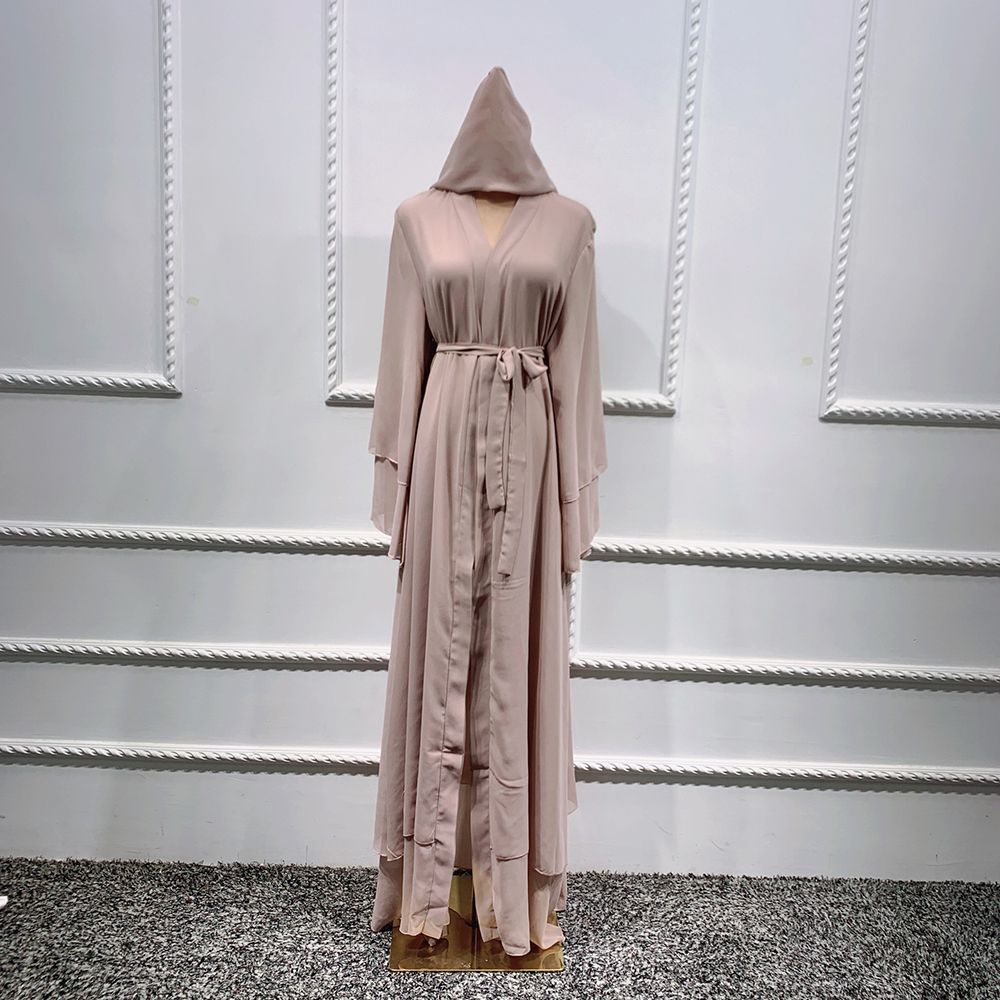 Ethnic Clothing Ramadan Eid Mubarak Chiffon Open Abaya Kimono Dubai Turkey Islam Kaftan Muslim Dress Clothes Abayas For Women Robe Femme Caftan 230529