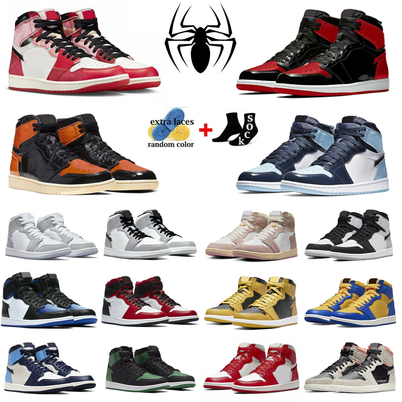 Basketball Shoes 1 Jumpman 1s Spider-Verse University Blue Lucky Green Lost Found Bred Patent Men Women Sports Trainers
Basketball Shoes 1 Jumpman 1s Spider-Verse University Blue Lucky Green Lost Found Bred Patent Men Women Sports Trainers
