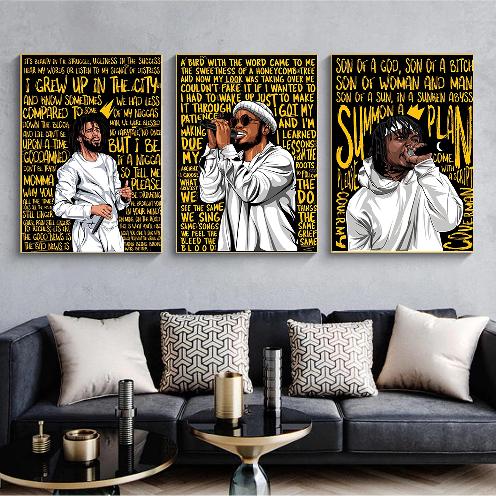 Rappers J Cole Anderson Paak Music Singer Art Prints Canvas Painting Fashion Hip Hop Star Poster Bedroom Living Wall Home Decor
Rappers J Cole Anderson Paak Music Singer Art Prints Canvas Painting Fashion Hip Hop Star Poster Bedroom Living Wall Home Decor