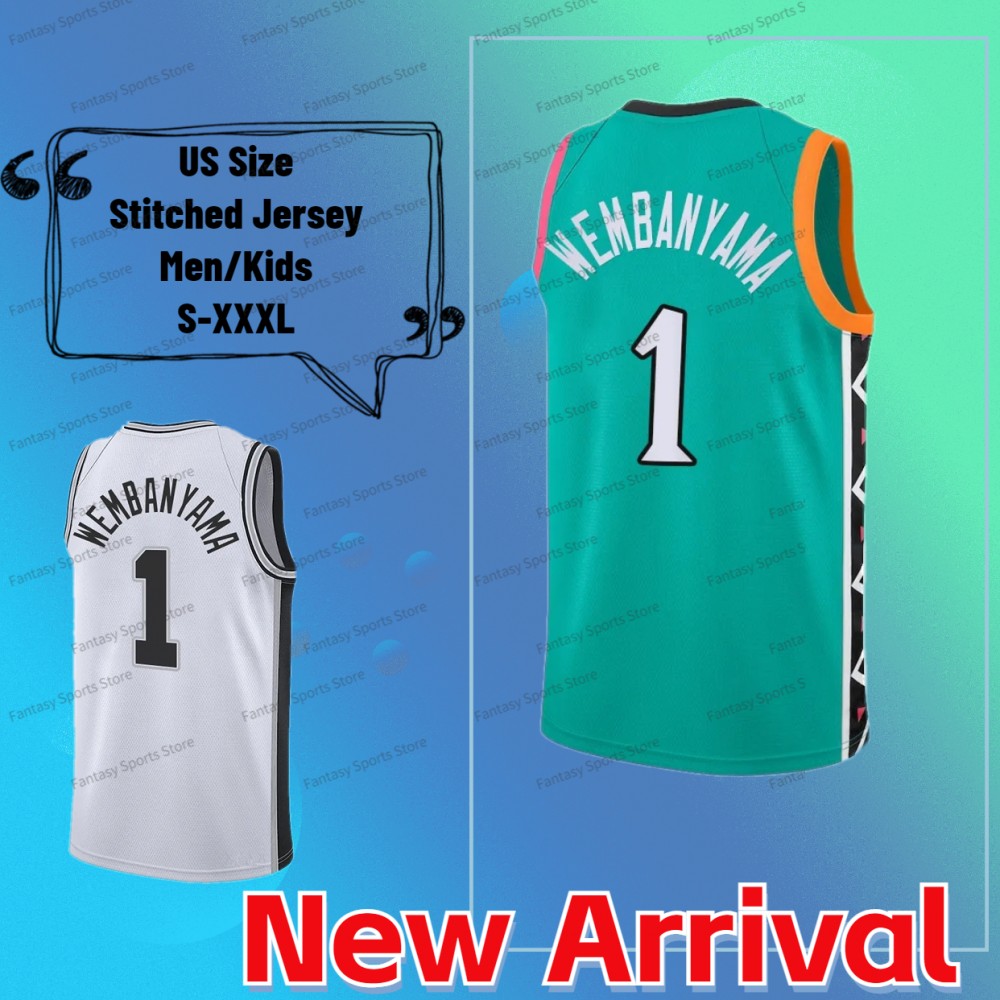 Kids 1 Victor Wembanyama Basketball City Jersey Dominick Barlow Charles Bassey Khem Birch Keldon Johnson Blake Wesley Jones Men Youth Stitched Classic Custom, As picture1