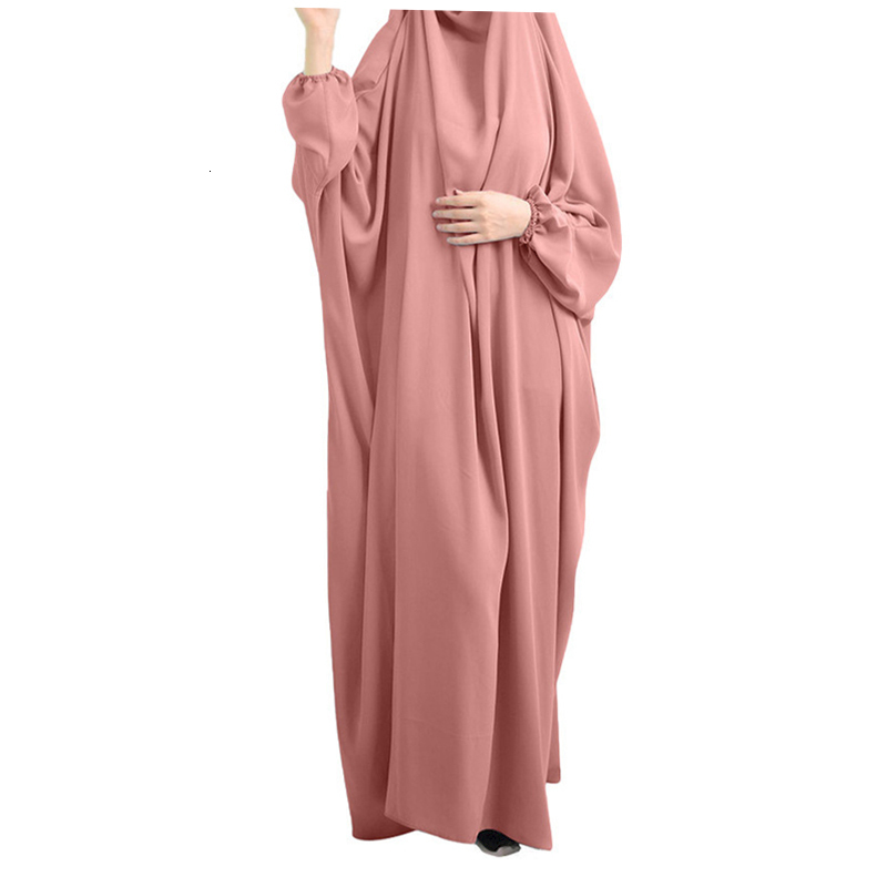 Ethnic Clothing Eid Bat Sleeve Hooded Robe Muslim Women Hijab Prayer Garment Jilbab Abaya Full Face Middle East Dubai Dress Islamic Clothing 230529
