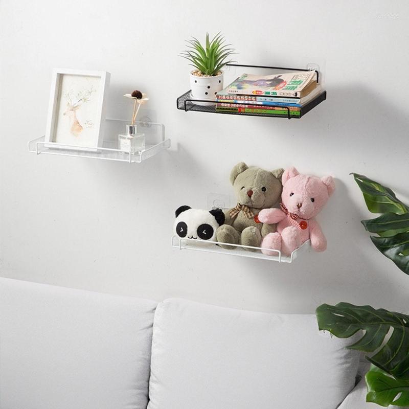 Wall Mount Shelf for WiFi Router & Set-Top Box - Sturdy Metal Storage Rack, Black