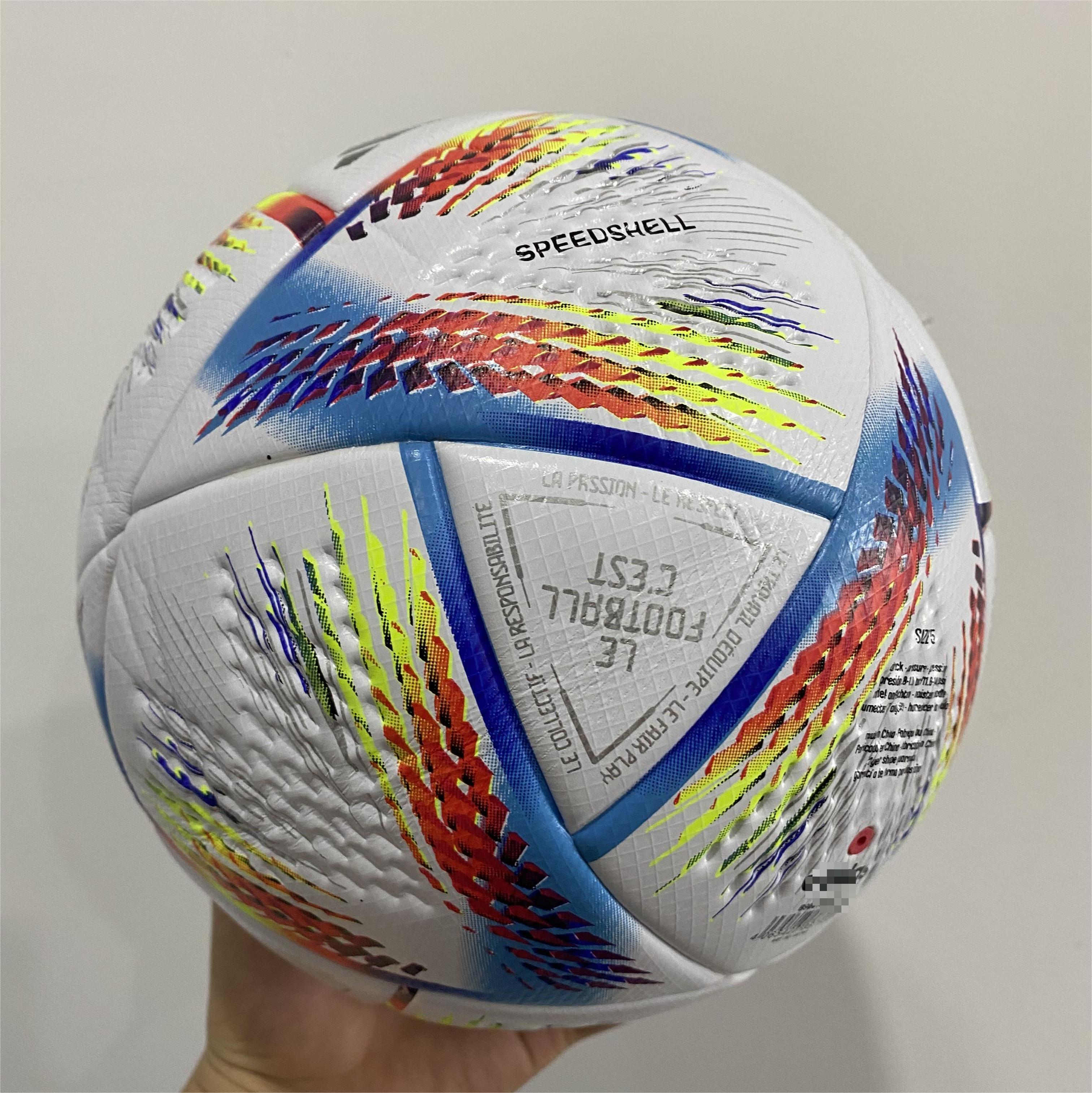 Soccer ball World Cup high-quality PU football fitting craftsmanship AL HILM And AL RIHLA
Soccer ball World Cup high-quality PU football fitting craftsmanship AL HILM And AL RIHLA