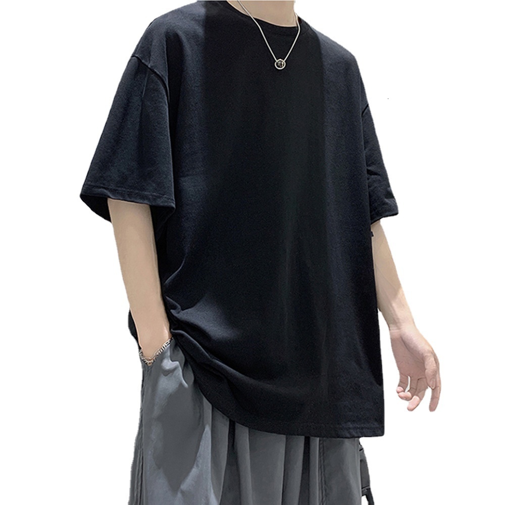 Mens TShirts 100% Cotton Five Half Sleeve Women Summer Tshirt Loose Shortsleeved Casual Basic Shirt O Neck Solid Color Oversize 230529