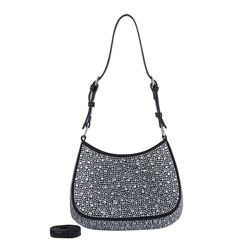 Nylon Designer Hobo Bag Luxury Underarm Shoulder Bags Blingbling Sparkling Beads Rhinestone Under Night Light Hobos Purse Fashion Women Handbag Evening Tote, Black
Nylon Designer Hobo Bag Luxury Underarm Shoulder Bags Blingbling Sparkling Beads Rhinestone Under Night Light Hobos Purse Fashion Women Handbag Evening Tote, Black
