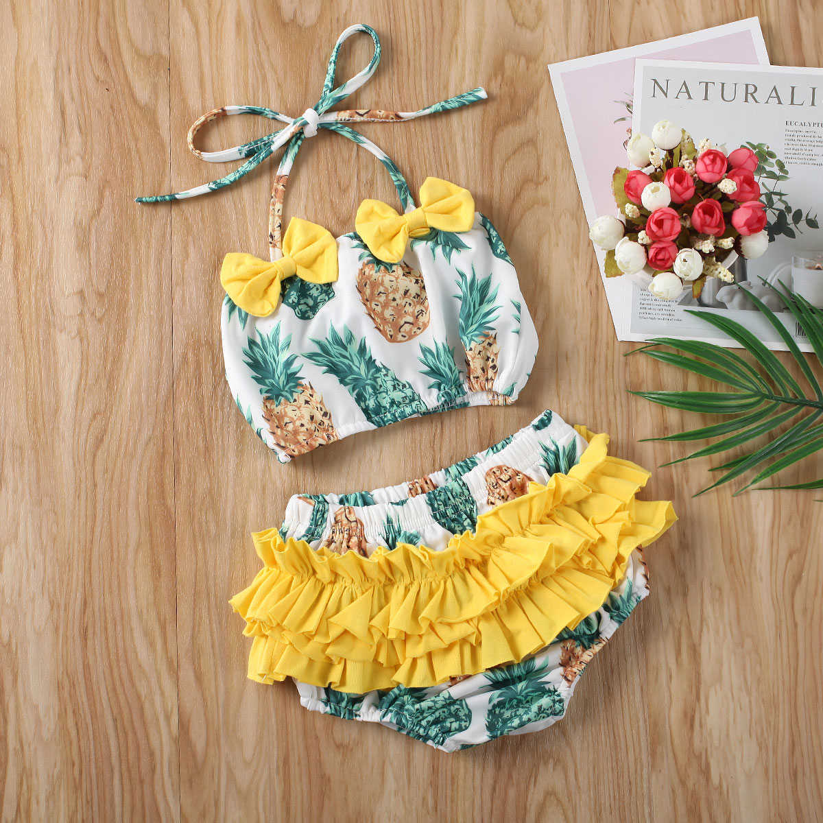Clothing Sets Summer Swimsuit Kid Baby Girl Watermelon Pineapple Halter Swimwear Bikini Set Bathing Swimming Clothes