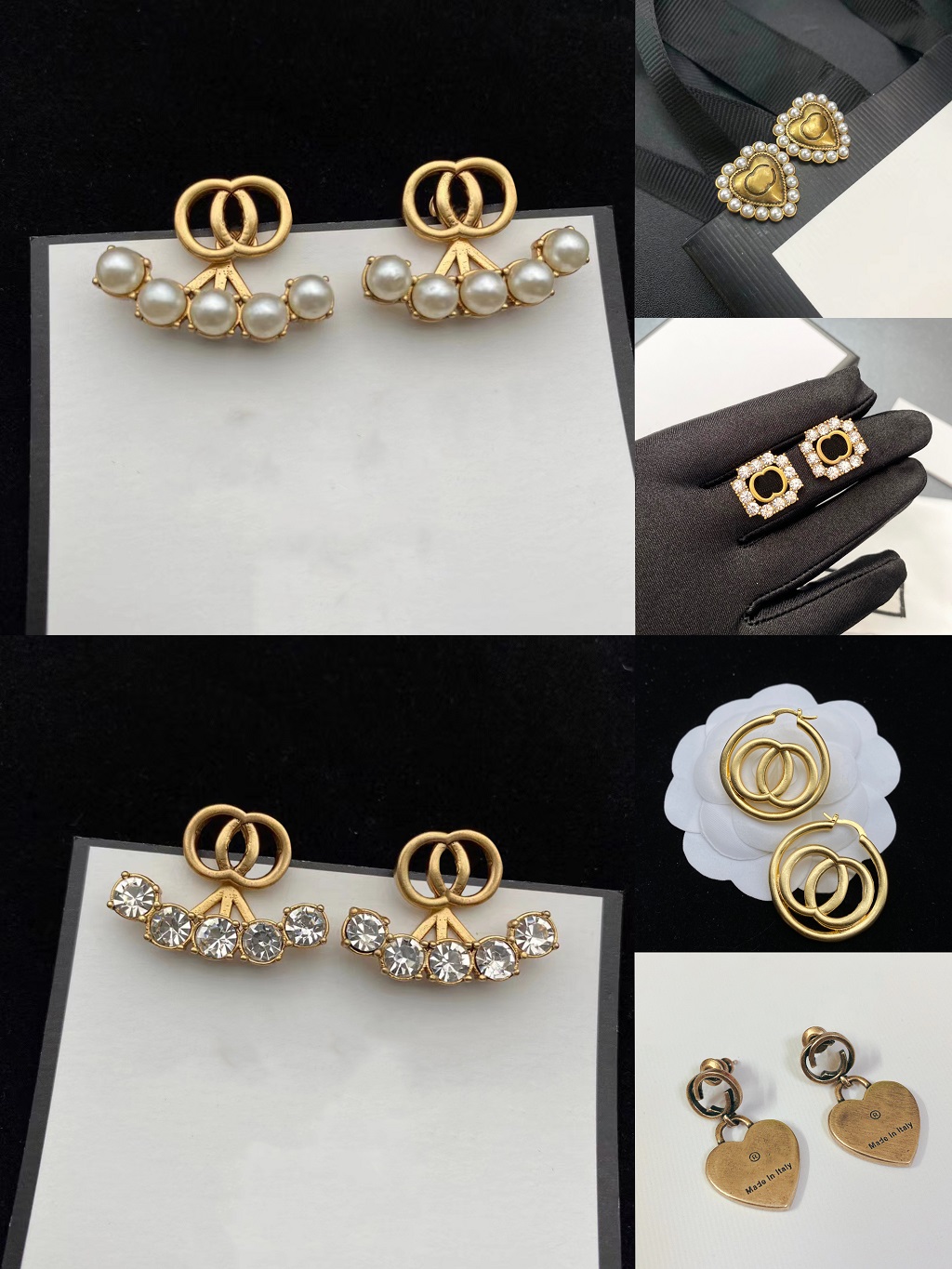 pearl Designers stud earrings double g diamond earring For Women Crystal Ear Stud High Quality Luxury Earrings
pearl Designers stud earrings double g diamond earring For Women Crystal Ear Stud High Quality Luxury Earrings