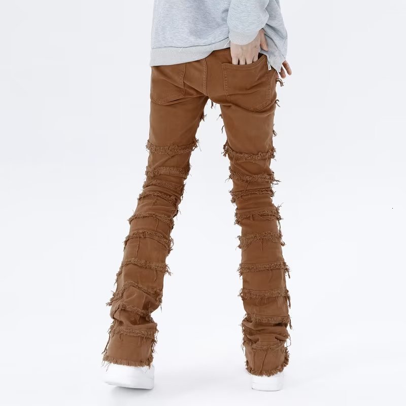 Mens Jeans Dark Streetwear Black Baggy Grunge Stacked Y2K Pants Men Patchwork Hip Hop Straight Denim Trousers Pantalones Hombre 230529