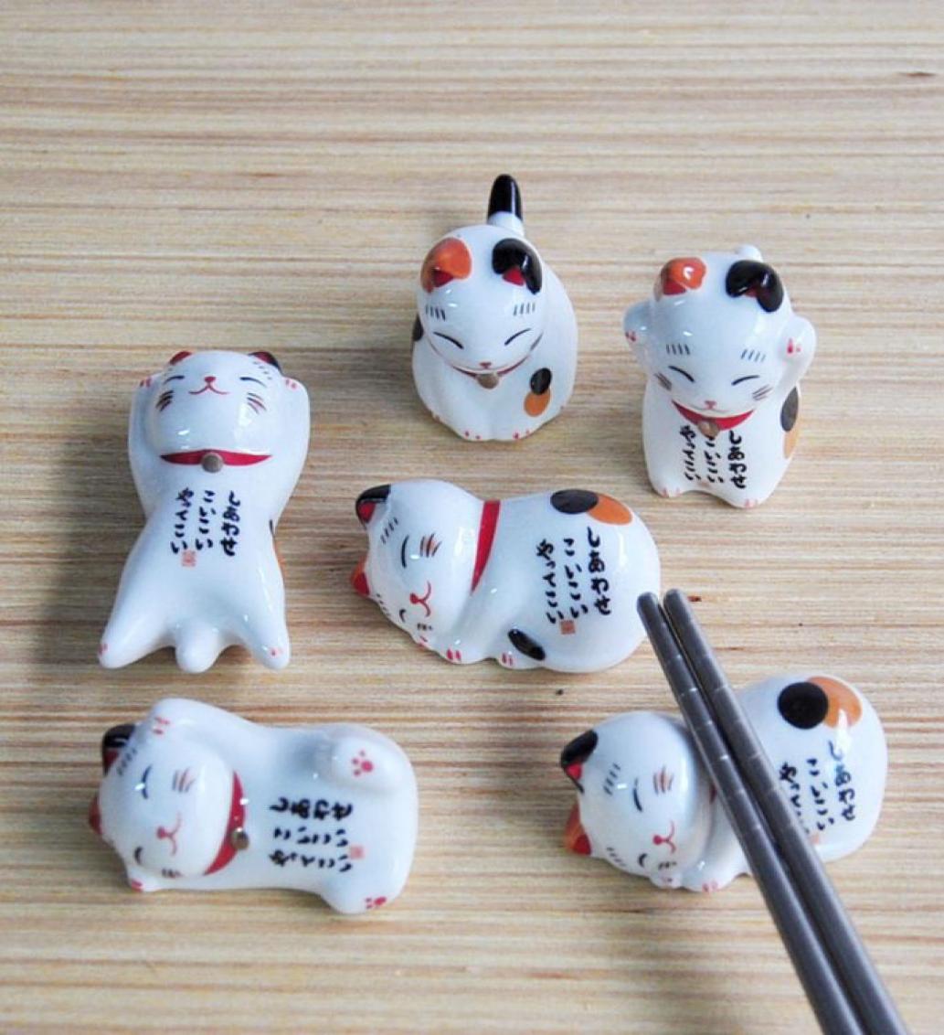

Cute Ceramic Cat Shape Chopstick Stand Rest Spoon Holder Tableware Storage Rack for Kitchen Supplies4484726