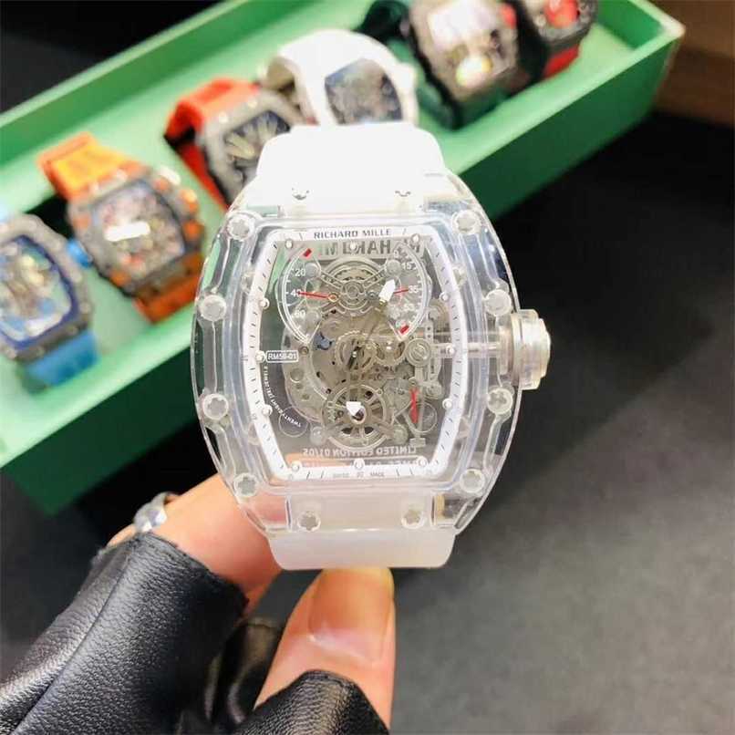 Men's Luxury Watches Richardmille Authentic Wrist Watches Business Leisure Rm56-01 Full-automatic Watch Transparent Case Fashion Tape Men's Watch5C2R, Black
Men's Luxury Watches Richardmille Authentic Wrist Watches Business Leisure Rm56-01 Full-automatic Watch Transparent Case Fashion Tape Men's Watch5C2R, Black