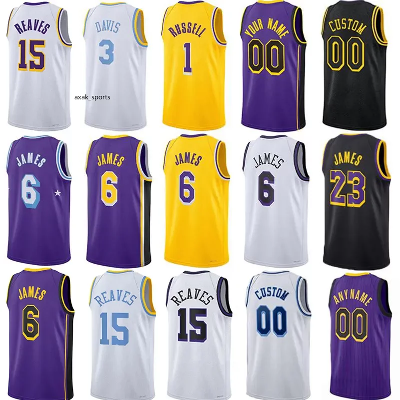 

6 James Custom Basketball Jerseys Lakerr Anthony 3 Davis Angelo Russell Austin Reaves Malik Beasley Mo Bamba Vanderbilt City Lonnie Walker Schroder Edition Jersey, Colour 14