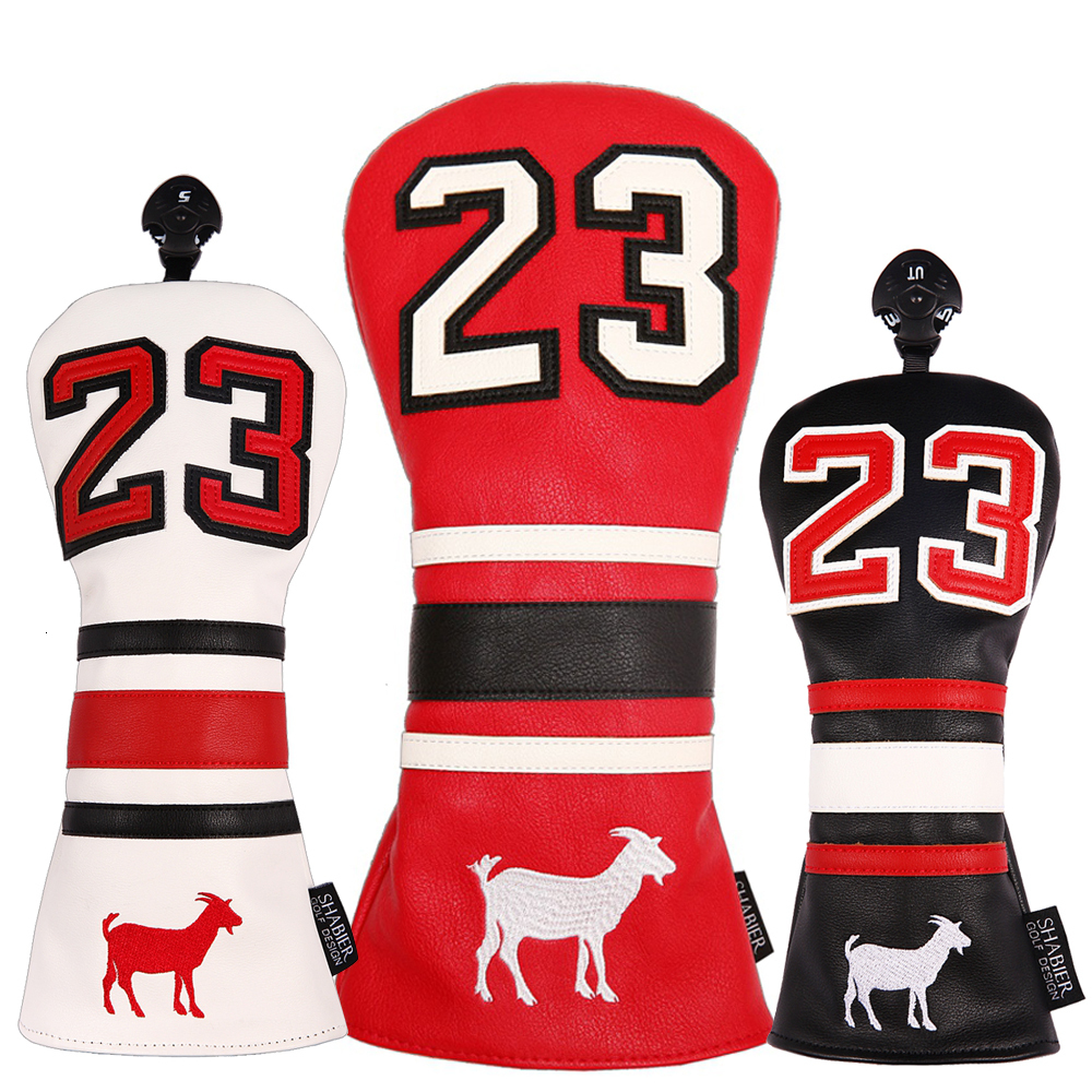 Other Golf Products PU Leather Number 23 Club Headcover Set 460CC Driver and FW Fariway Wood Hybird Cover 230530