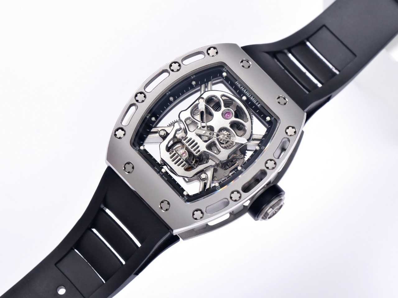 RM052-01 SUPERCLONE Active tourbillon Men's Watch Personality Fashion Cool Transparent rm52 Skull Sports Waterproof Hollow Out Dial Square Skull Mechanical 1 ZMMP, White shell black silver
RM052-01 SUPERCLONE Active tourbillon Men's Watch Personality Fashion Cool Transparent rm52 Skull Sports Waterproof Hollow Out Dial Square Skull Mechanical 1 ZMMP, White shell black silver