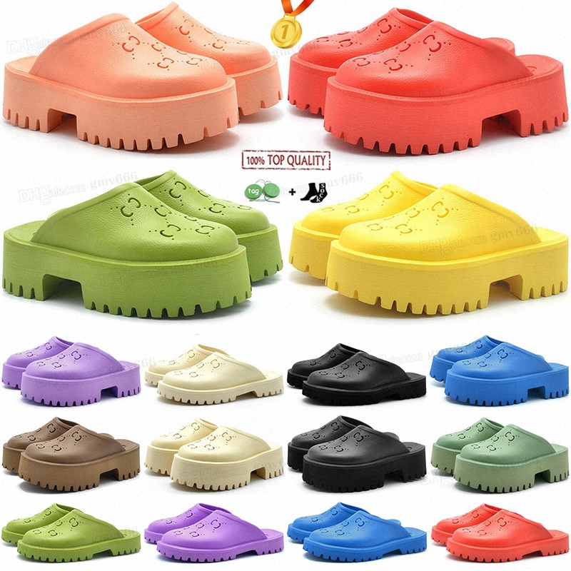 Luxury Brand Designer Womens Platform Perforated Sandal Slippers Made Of Transparent Materials Fashionable Sexy Lovely Sunny Beach Men shoes with box