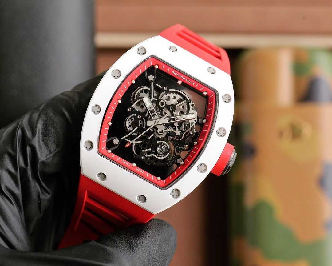 Rm055 SUPERCLONE Flywheel Luxury Men's Mechanical Watch Richa Milles Watches rm055 White Ceramic Black Movement 5 5P4V, Burgundy
Rm055 SUPERCLONE Flywheel Luxury Men's Mechanical Watch Richa Milles Watches rm055 White Ceramic Black Movement 5 5P4V, Burgundy