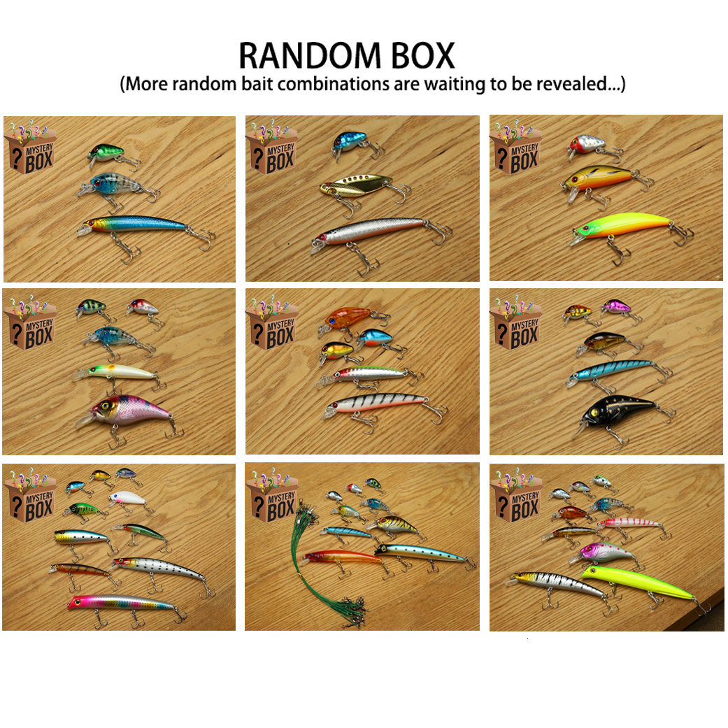 Baits Lures 310 Pcs of Random Fishing Lure High Quality Swimming Bait Popper Wobble Crankbait Artificial Box 230530